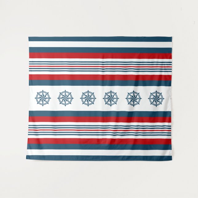 Nautical themed design tapestry (Front (Horizontal))