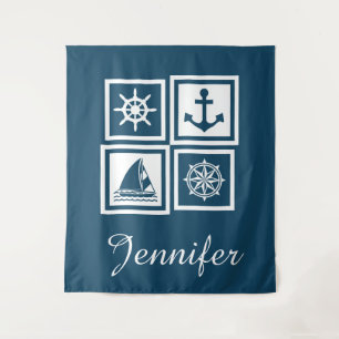 Nautical themed design tapestry