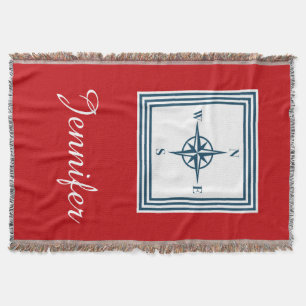 Nautical themed design throw blanket