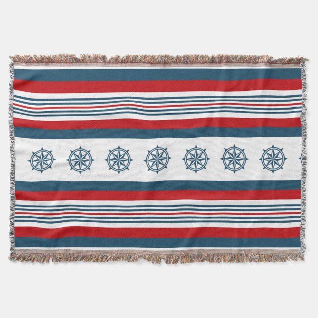 Nautical themed design throw blanket (Front)