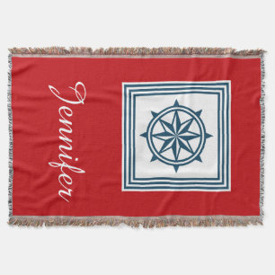 Nautical themed design throw blanket