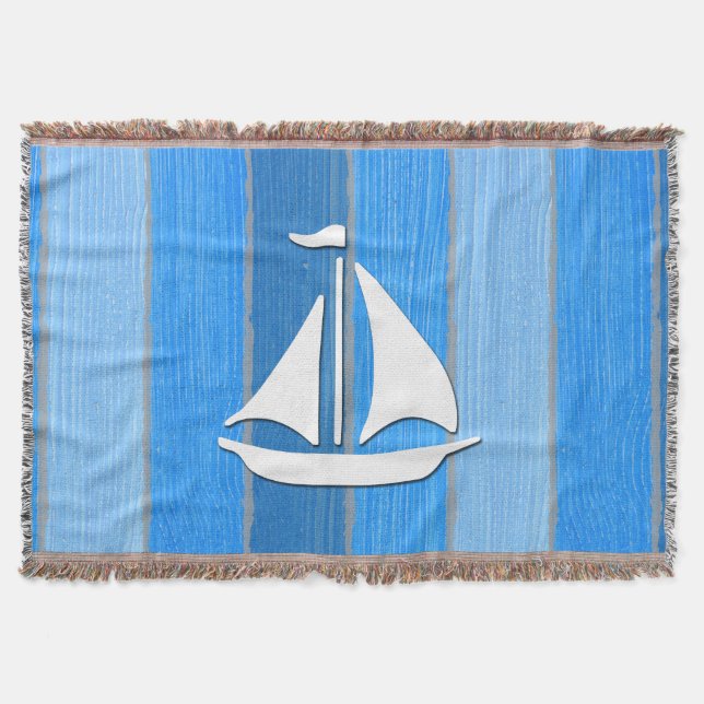 Nautical themed design throw blanket (Front)