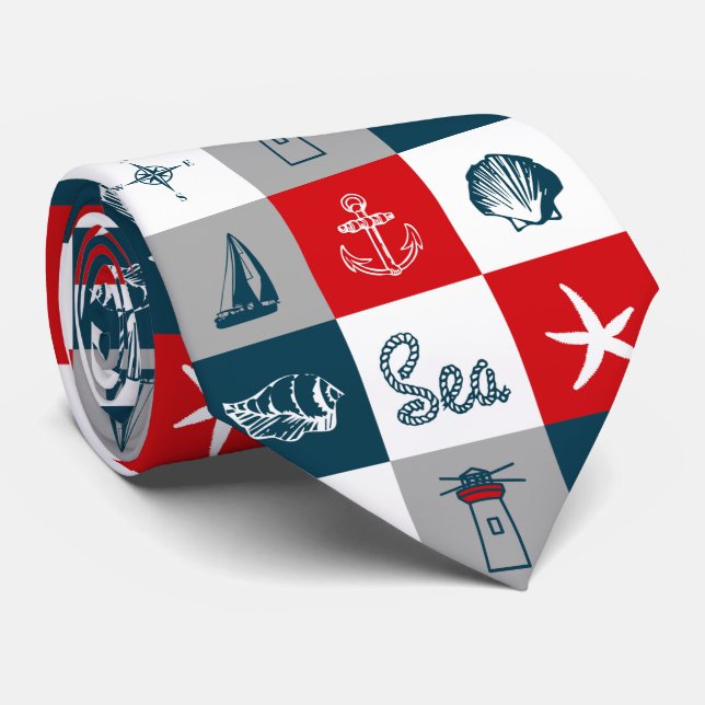 Nautical themed design tie (Rolled)