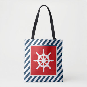 Nautical themed design tote bag
