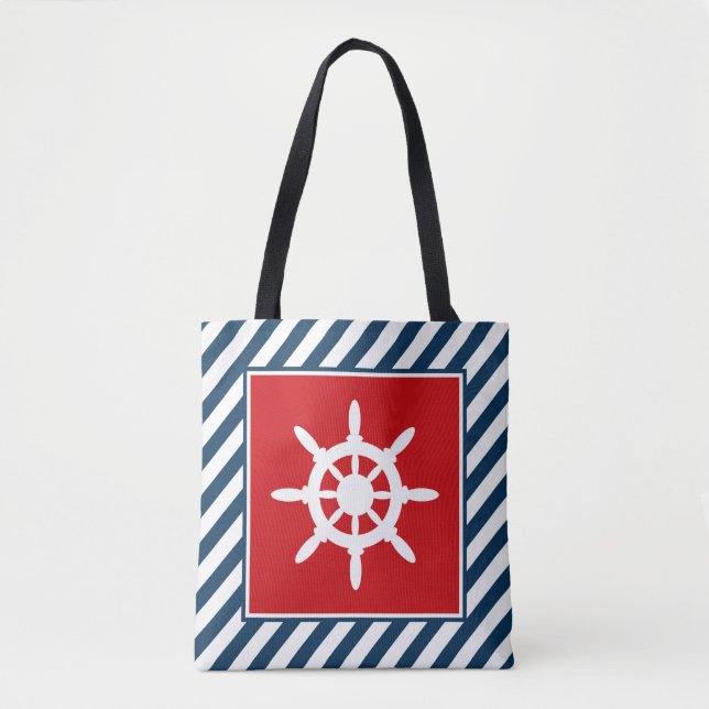 Nautical themed design tote bag (Front)
