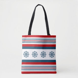 Nautical themed design tote bag
