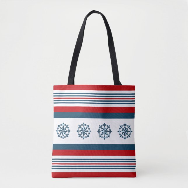 Nautical themed design tote bag (Front)
