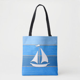 Nautical themed design tote bag