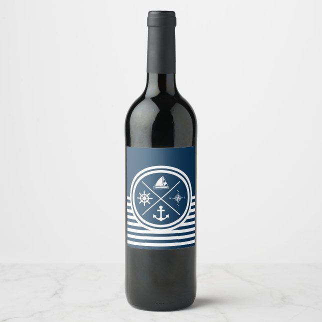 Nautical themed design wine label (Front)