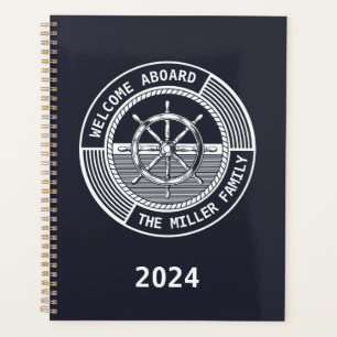 Nautical themed design with sailing wheel planner