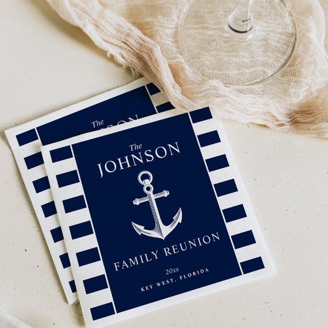 Nautical Themed Family Reunion Anchor Napkin (Creator Uploaded)
