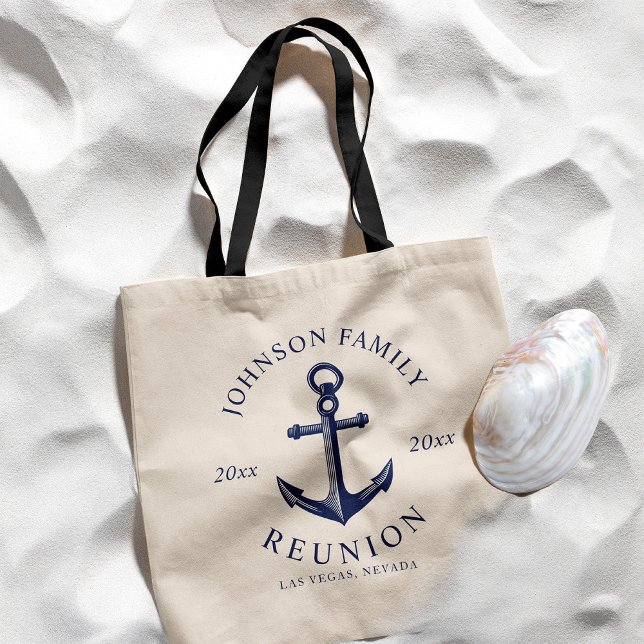 Nautical Themed Family Reunion Anchor Tote Bag (Creator Uploaded)