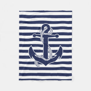 Nautical Themed Gifts Fleece Blanket With Anchor