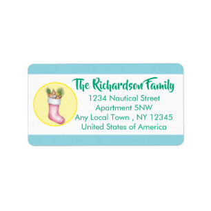 Nautical Themed Holiday Card Label