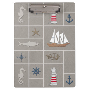 Nautical themed illustration clipboard