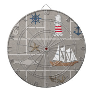 Nautical themed illustration dartboard