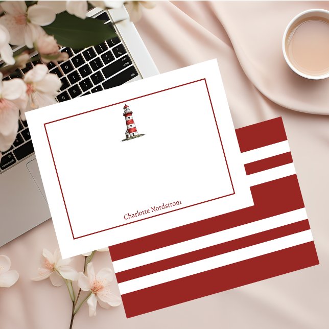 Nautical Themed Light House Name Personalised  Card (Creator Uploaded)