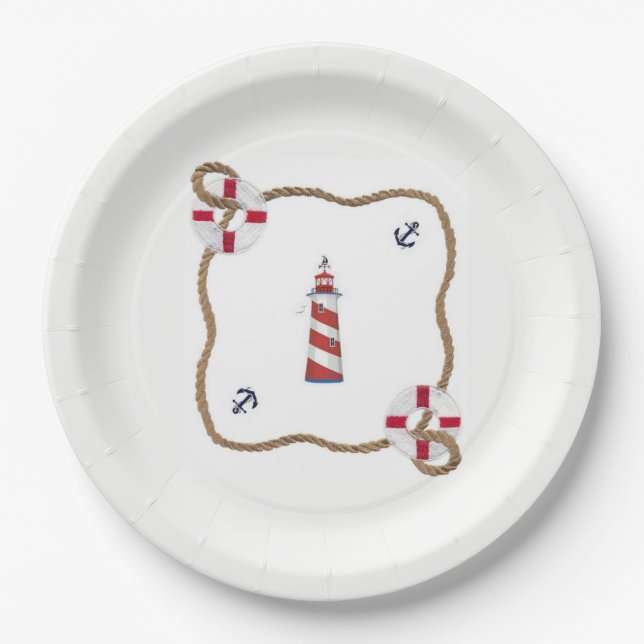 Nautical Themed Paper Plates (Front)