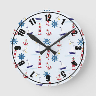 Nautical Themed Round Clock