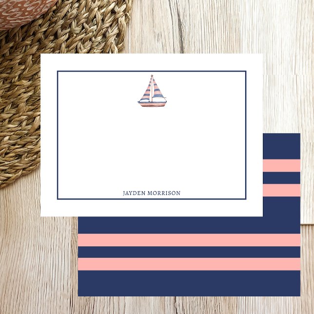 Nautical Themed Sailboat Name Personalised Card (Creator Uploaded)