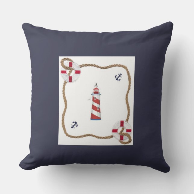 Nautical Themed Throw Pillow (Front)