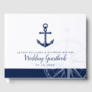 Nautical Themed Vintage Anchor Wedding Guest Book