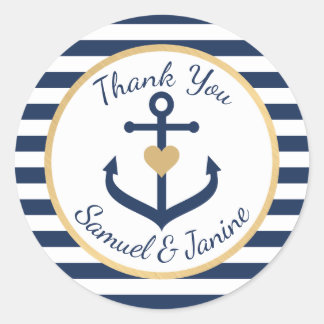 Nautical themed Wedding Thank You Stickers