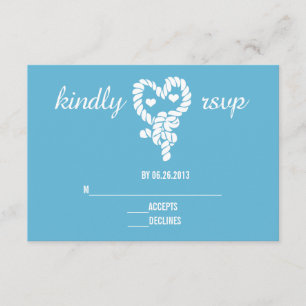 Nautical Tie the Knot Blue Wedding RSVP Cards