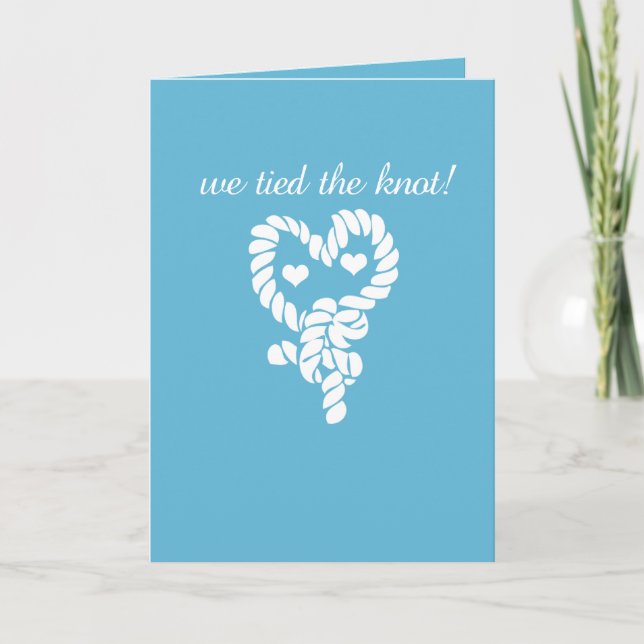 Nautical Tie the Knot Blue Wedding Thank You Cards (Front)