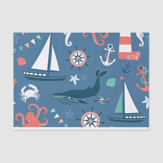 Nautical Tissue Wrapping Paper (Front)
