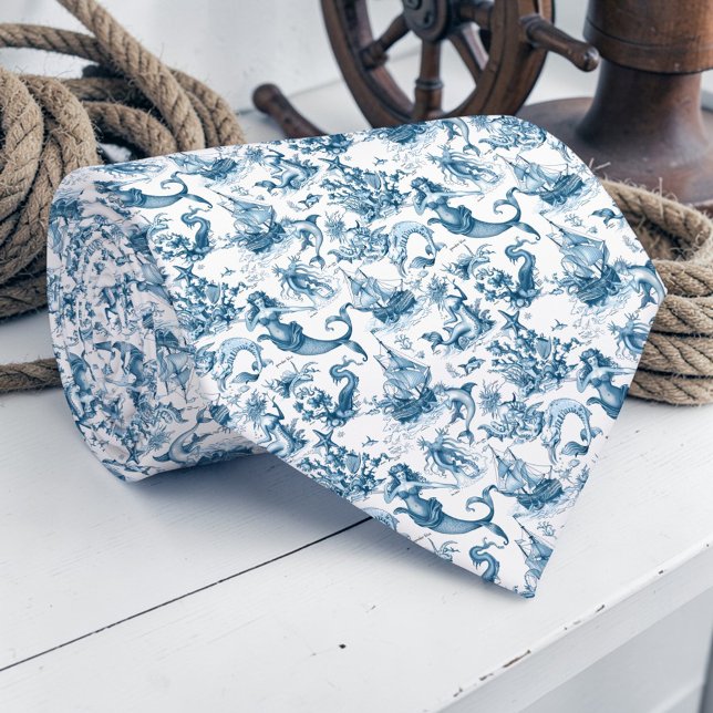 Nautical Toile Custom Necktie (Creator Uploaded)