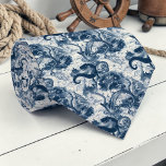 Nautical Toile Custom Necktie<br><div class="desc">This custom necktie features a classic nautical toile pattern,  perfect for adding a touch of seaside charm to any outfit. Ideal for dads,  groomsmen,  or anyone who loves the ocean.</div>
