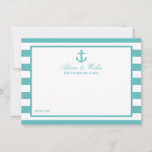 Nautical Turquoise Stripe Anchor Wedding Advice Card<br><div class="desc">Celebrate in style with these nautical anchor advice cards. The simple yet stylish design will allow your guests to write a note of advice for you to keep and read over in years to come. The wording is easy to personalise so these cards can quickly be transformed into advice cards...</div>