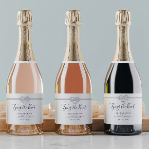 Nautical Tying the Knot Bridal Shower Favour  Sparkling Wine Label