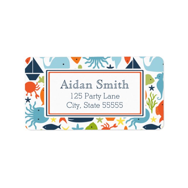 Nautical, Under the Sea Label (Front)