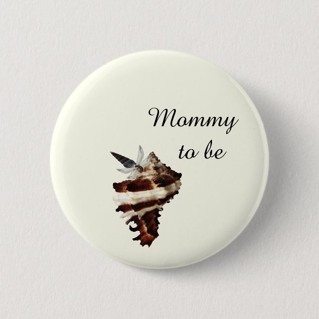 Nautical under the sea shell desert chic butterfly 6 cm round badge (Front)