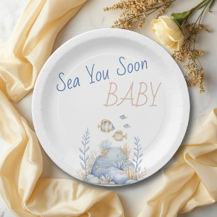 Nautical Under The Sea You Soon Baby Shower Paper Plate