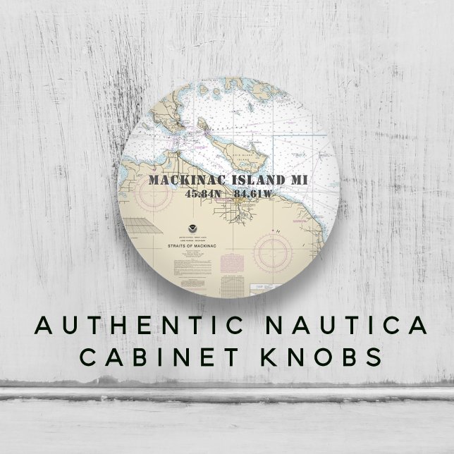 Nautical Upper Michigan Latitude Longitude Chart Ceramic Knob (Nautical Upper Michigan Latitude Longitude Chart Ceramic Knob)