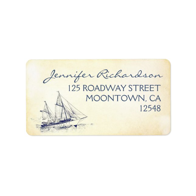nautical vintage address labels (Front)