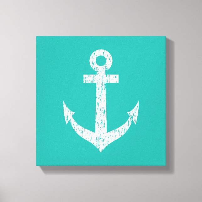 Nautical vintage anchor wrapped canvas art print (Front)
