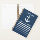 Nautical Vintage Anchor Your Ship's Log Book Day Planner<br><div class="desc">Nautical Vintage Anchor with Your Boat Name or Custom Text Ships Log Day Planner.</div>