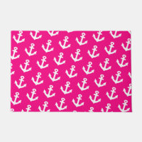 Nautical Vintage anchors pattern on neon pink