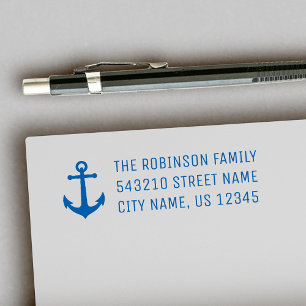 Nautical Vintage Boat Anchor Address or Text Self-inking Stamp