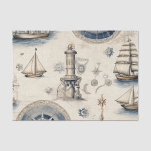 Nautical Vintage Decoupage Ephemera Tissue Paper