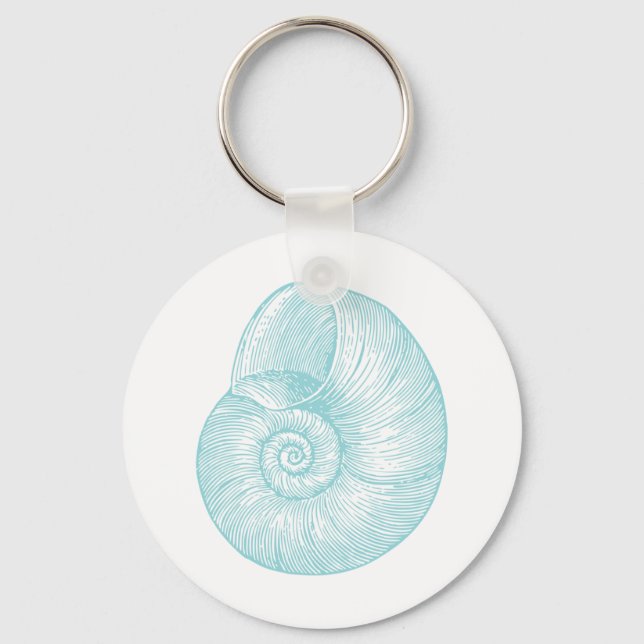 Nautical Vintage Marine Seashell Key Ring (Front)