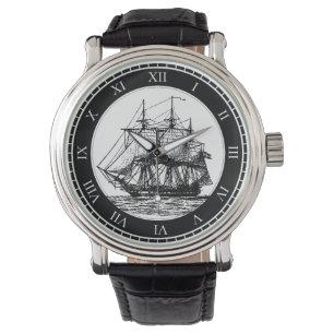 Nautical Vintage Sailing Ship Watch