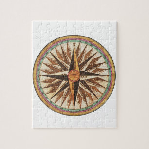Nautical Vintage Ship’s Compass Navigator Sailing Jigsaw Puzzle