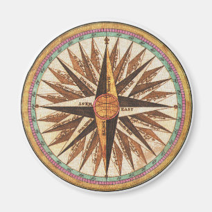 Nautical Vintage Ship’s Compass Navigator Sailing Magnet