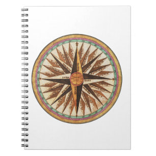 Nautical Vintage Ship’s Compass Navigator Sailing Spiral Notebook