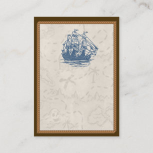 Nautical Vintage Ship Treasure Map Business Card